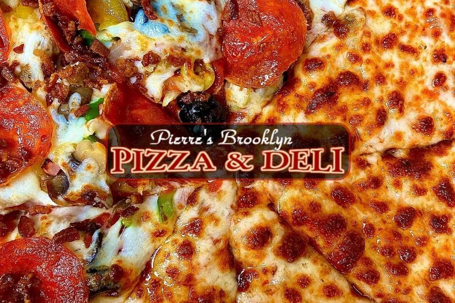 Cheese and pepperoni pizza from Pierre’s Brooklyn Pizza & Deli in Akron Ohio